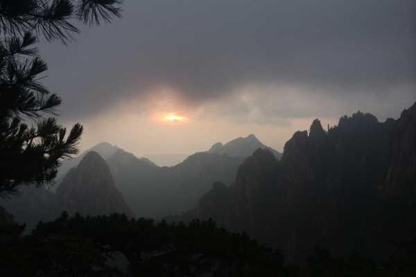 Sunrise at Huangshan Mountain