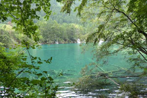 Lake and Waterfalls at Jiuzhaigou National Park