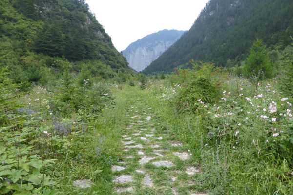 Walking out of the Park at Jiuzhaigou National Park