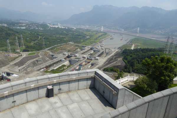 on top of the 185 platform at the three gorges dam
