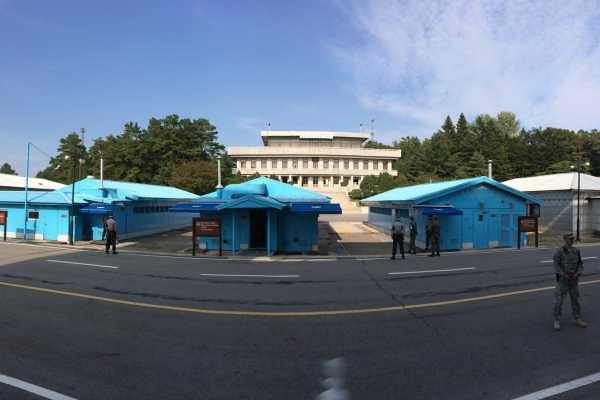 First view of the JSA on the DMZ tour Korea
