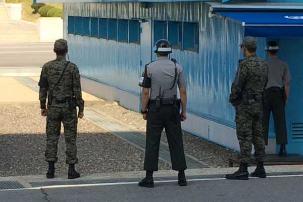 Guards outside the JSA in Korea