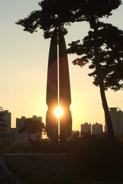 Sunset at war memorial Korea