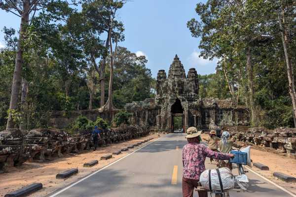 Approaching the Victory Gate Angkor Thom