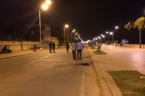Walking in Pondicherry before dawn
