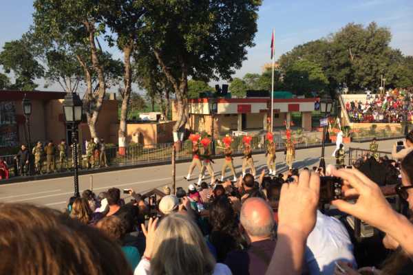 Closing Ceremony Wagah Border Indian Soldiers Marching
