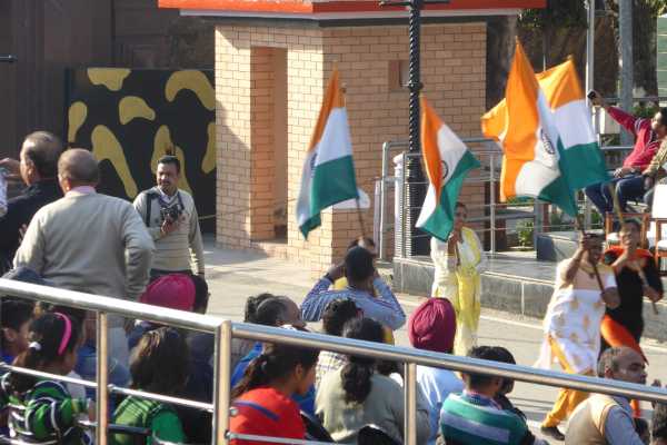 India Pakistan Wagah Border Ceremony Flag Waving