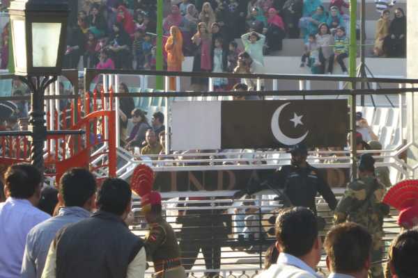 Wagah Border Ceremony Pakistan Gate Closes