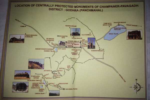 Map of Champaner Pavagadh