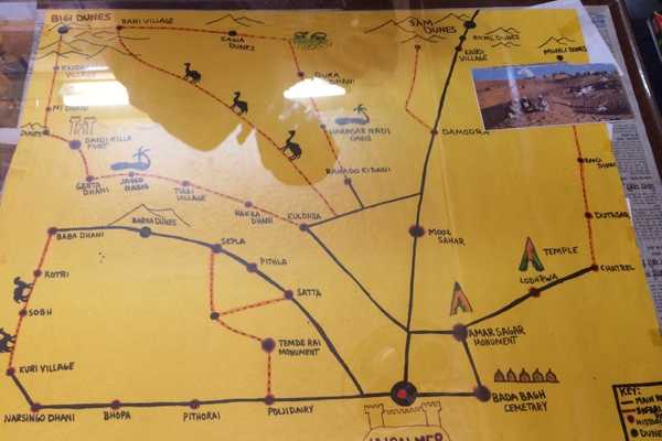 Map of Jaisalmer Camel Safari