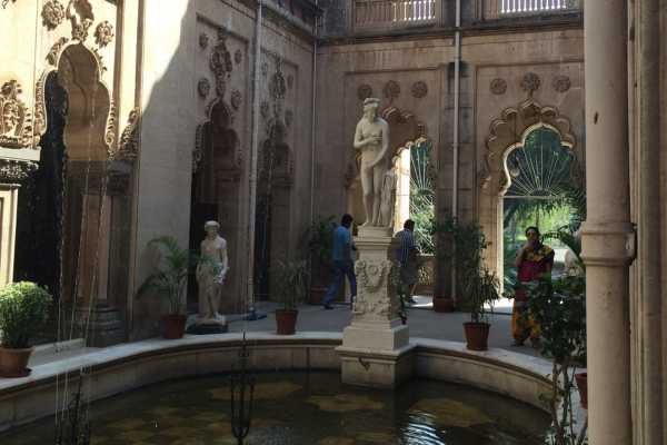Pools and Statues at Laxmi Vilas Palace