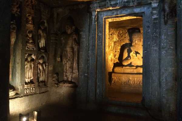 Carvings and Deities inside the Ajanta Caves