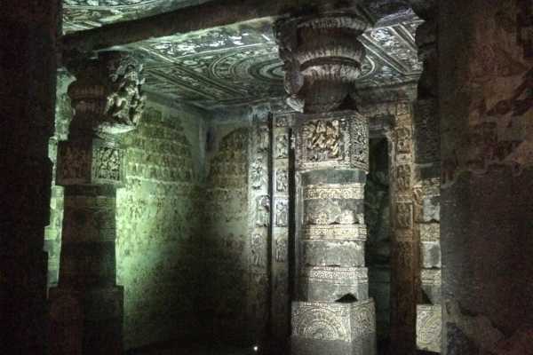 Cave 2 at Ajanta Columns
