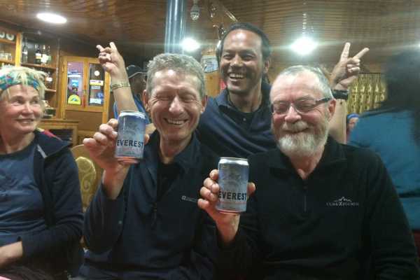 Celebrating the end of our trek