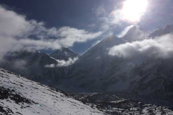 Everest from mid way up Kalapathar