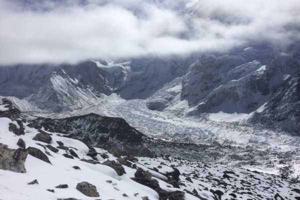 Looking up the Khumbu Glacier from Kalapathar