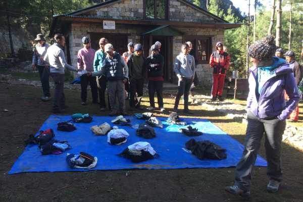 Monjo Camp Giving away our gear