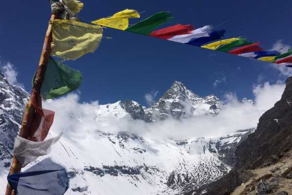 Prayer Flags above Machhermo
