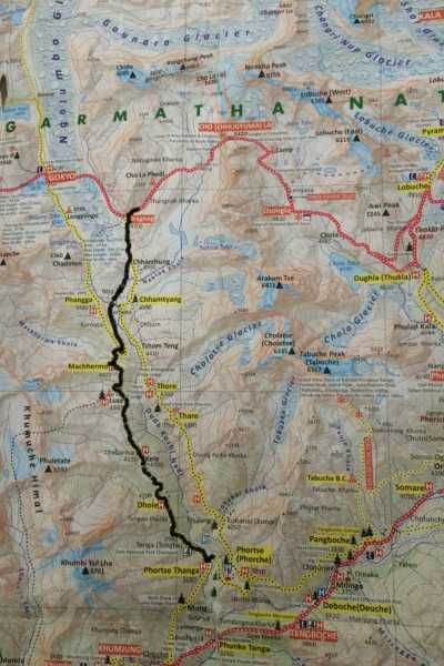 Thangnak to Phortse Tenga Map