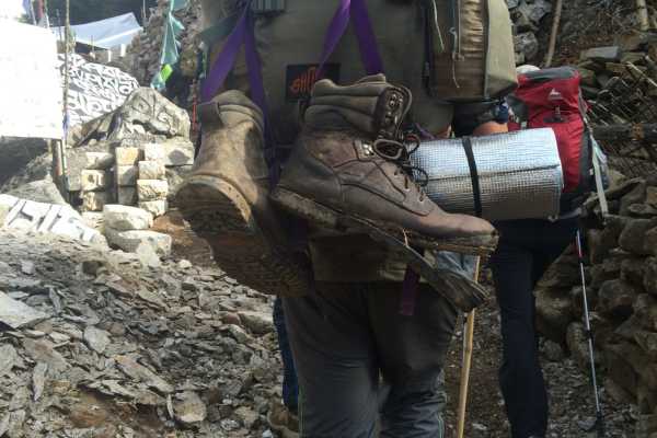 Trekking is hard on the shoes