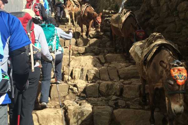Walking from Monjo to Namche Bazaar
