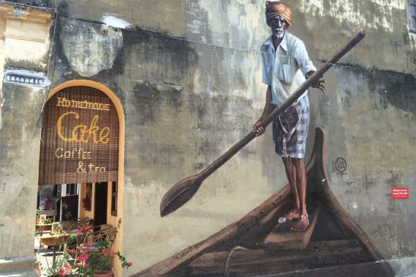 Penang Street Art Painting_ Indian Boatman