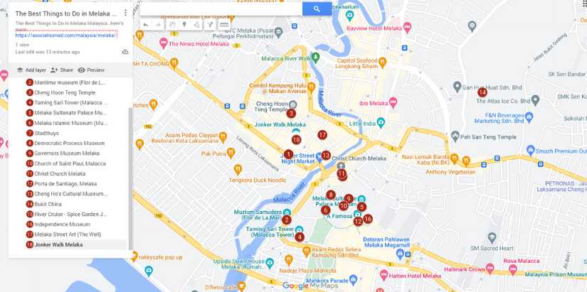 The Best Things to Do in Melaka Malaysia map