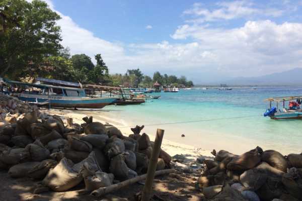Boats Moored on the Shoreline Gili Air