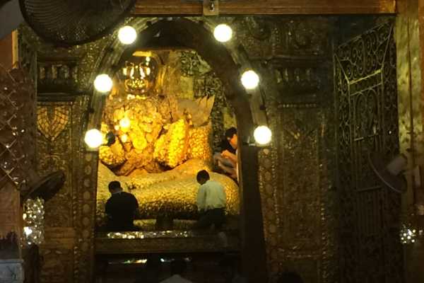 Buddha at Mahamuni Pagoda in Mandalay