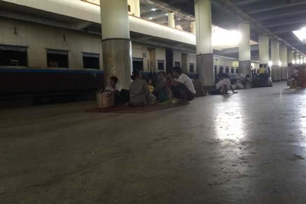 Waiting for the train at Mandalay Station