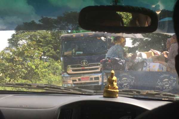 Busy road Mawlamyine to Myawaddy