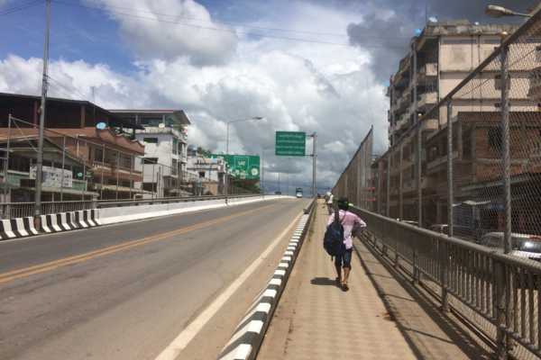 Friendship Bridge at Myawaddy-Mae Sot border