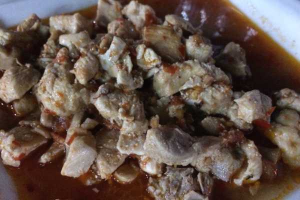 Pork in spicy sauce in Myanmar