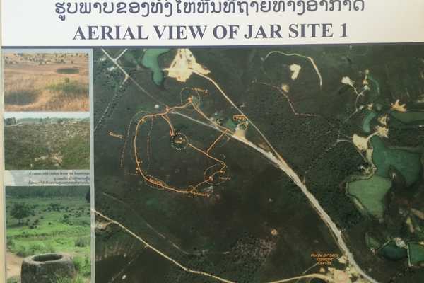 Visit the Plain of Jars Laos aerial view of Jar site 1