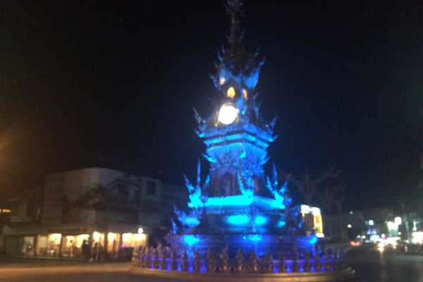 The Clock Tower at Night Chiang Rai