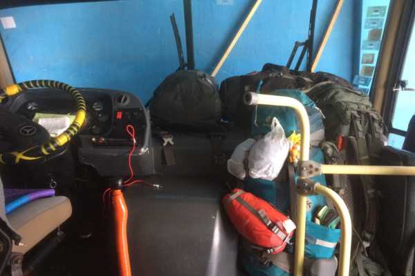 Luggage storage on the bus from Granada to Leon