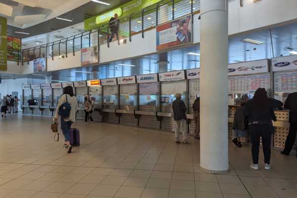 Counters for buying tickets at Sofia Central Bus Station