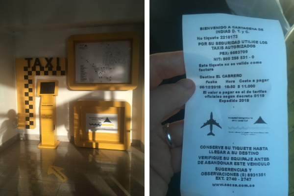 Taxis at cartagena airport