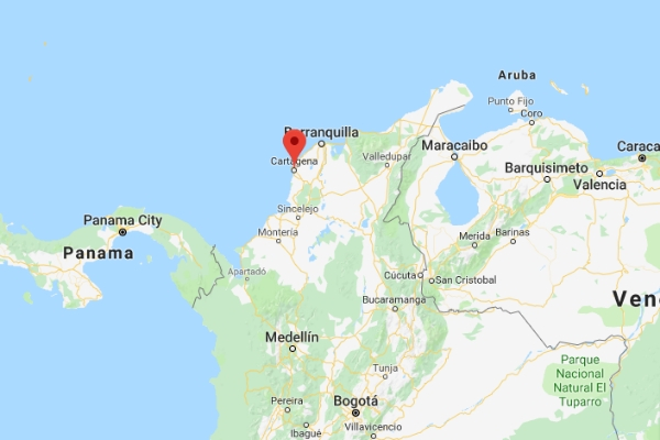 where is cartagena colombia map