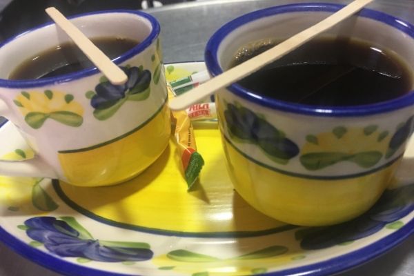 Coffee in China cups from Guatape