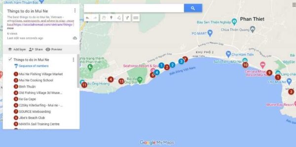 Map of things to do in Mui Ne