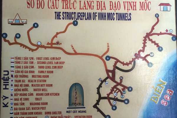 vietnam war dmz sites vinh moc tunnels map