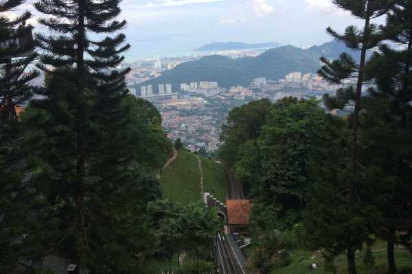 Riding the Funicular to Penang Hill