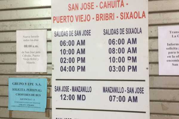 Signs at Terminal Norte San Jose
