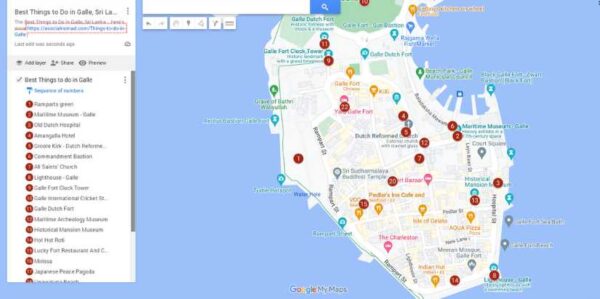 Map of Things to do in Galle, Sri Lanka