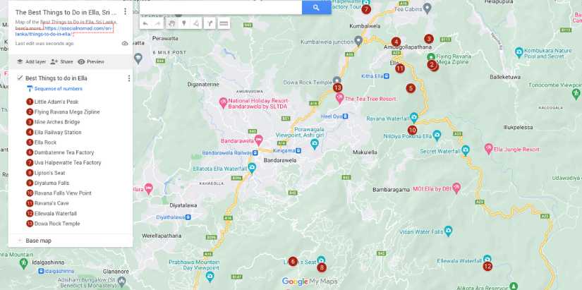 The Best Things to do in Ella map