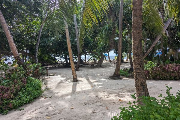 View from our room door at Malahini Kuda Bandos Resort