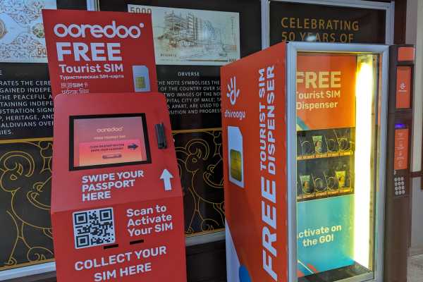 Maldives SIM card machines Velana Airport