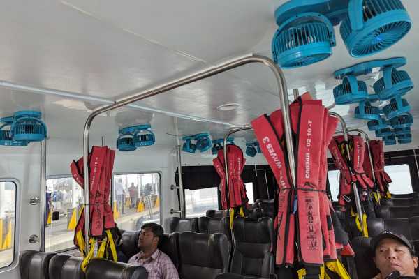 Male to Maafushi speedboat inside