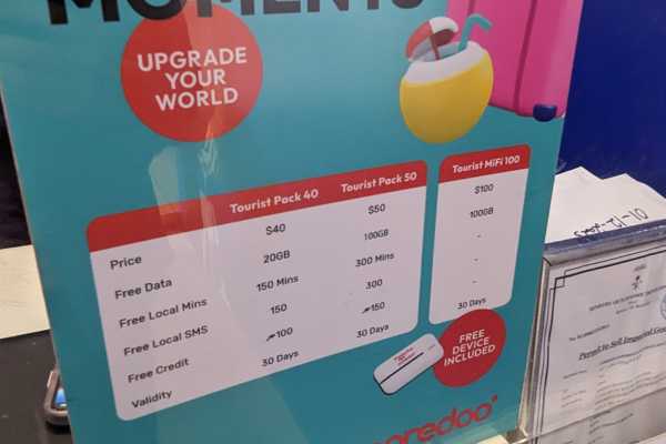 Ooredoo SIM Card Pricing Tourists